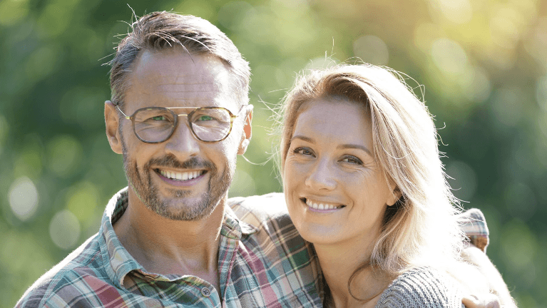 couple with beautiful smile